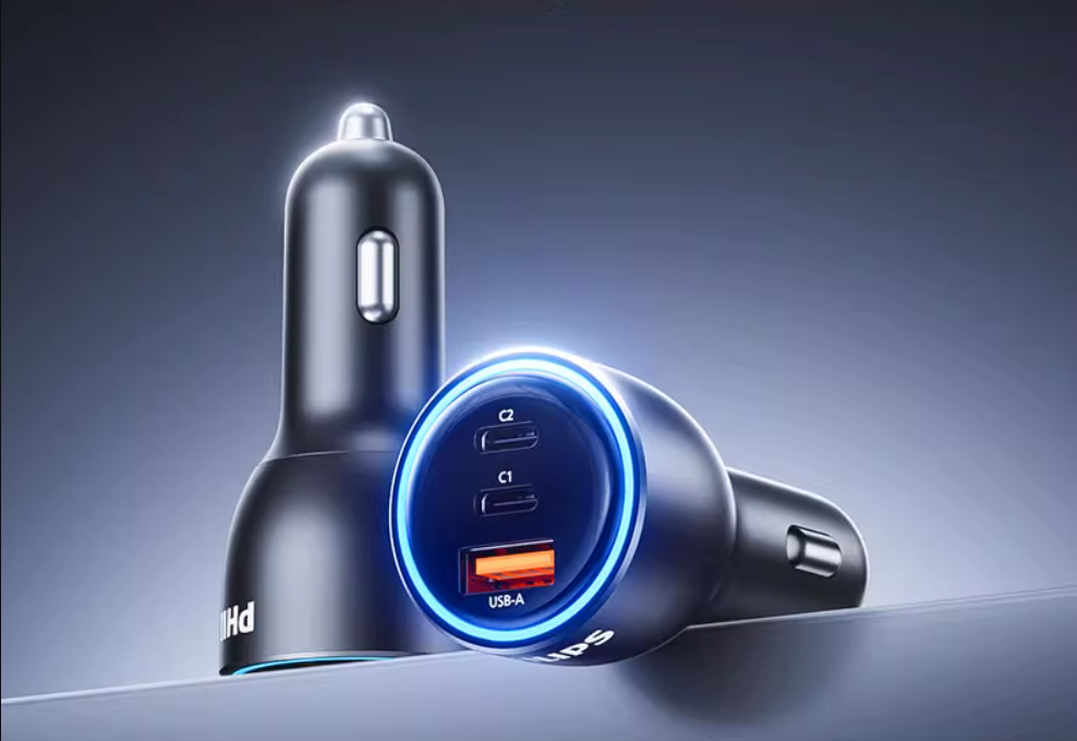  [New] Đầu sạc điện thoại nhanh dùng trên ô tô Philips DLP5529C - Hỗ trợ sạc nhanh PD65W 