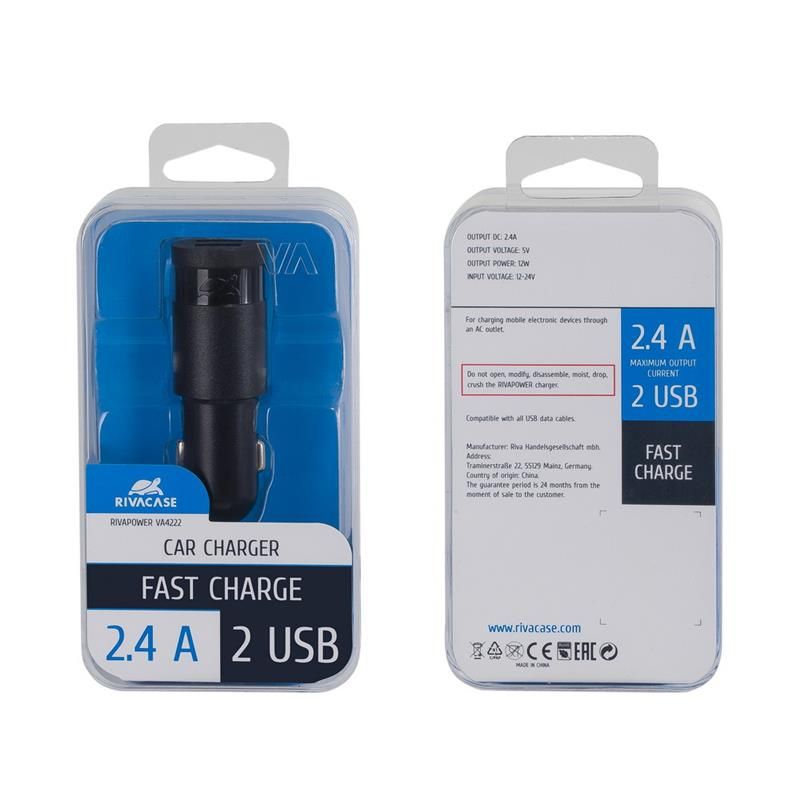  Củ sạc dùng trên ô tô RIVAPOWER PS4222 B00 (2USB / 2,4 A) 