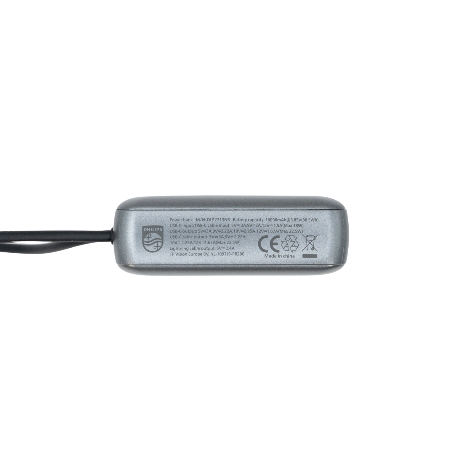  [New] Pin sạc dự phòng nhỏ gọn 10.000mAh Philips DLP2713 - Kèm cáp Type-C và Lightning 