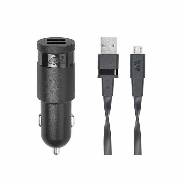  Củ sạc dùng trên ô tô RIVAPOWER PS4223 BD1 (2 USB x 3,4 A), với cáp dữ liệu Micro USB 
