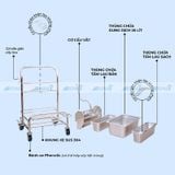 Xe đẩy vệ sinh phòng sạch kiểu 3 thùng CT03, có thể hấp tiệt trùng 