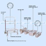  Xe đẩy vệ sinh phòng sạch kiểu 3 thùng CT03N 