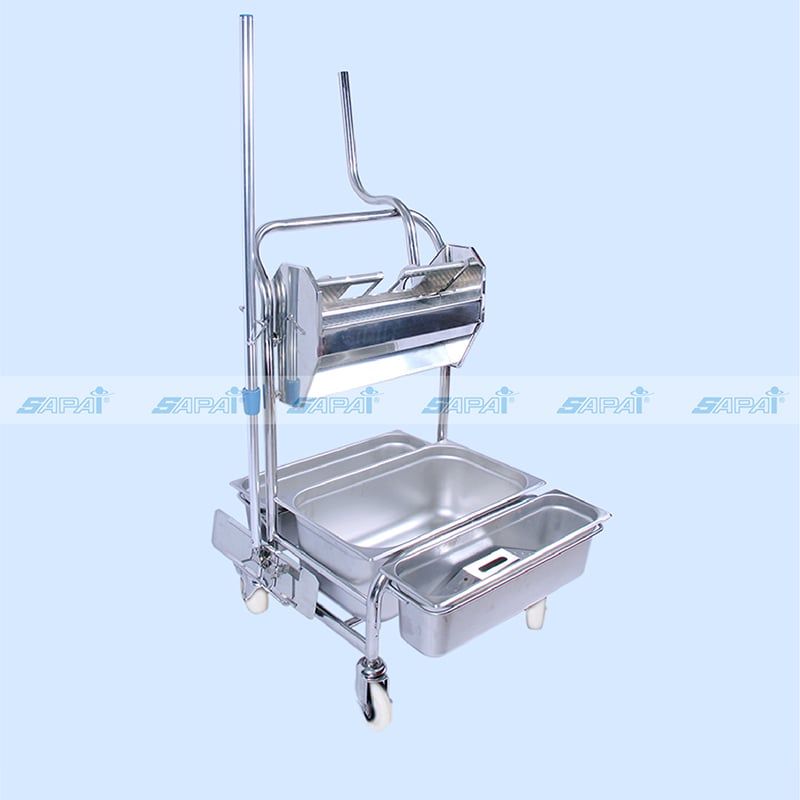  Xe đẩy vệ sinh phòng sạch kiểu 3 thùng CT03N 