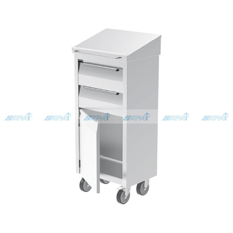  Kệ đứng viết di động 2 ngăn kéo và 1 cửa bản lề 