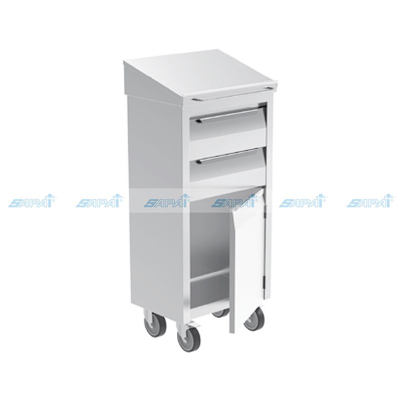  Kệ đứng viết di động 2 ngăn kéo và 1 cửa bản lề 