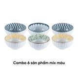  Combo 6 Bát ăn cơm gốm sứ ANNE màu ngẫu nhiên H5.7xD11.3 