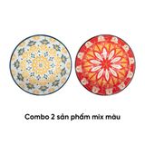  Combo 2 đĩa to gốm sứ ANNE màu ngẫu nhiên H3.8xD20.5 