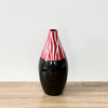  CHINOISE Bình hoa sứ đen /đỏ H23.5xD2.5 