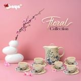  Bộ Ấm Trà Bằng Sứ FLORAL Hoa Văn Hoa Lá 