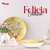  Đĩa Lớn Gốm Vàng Họa Tiết Hoa FELICIA 