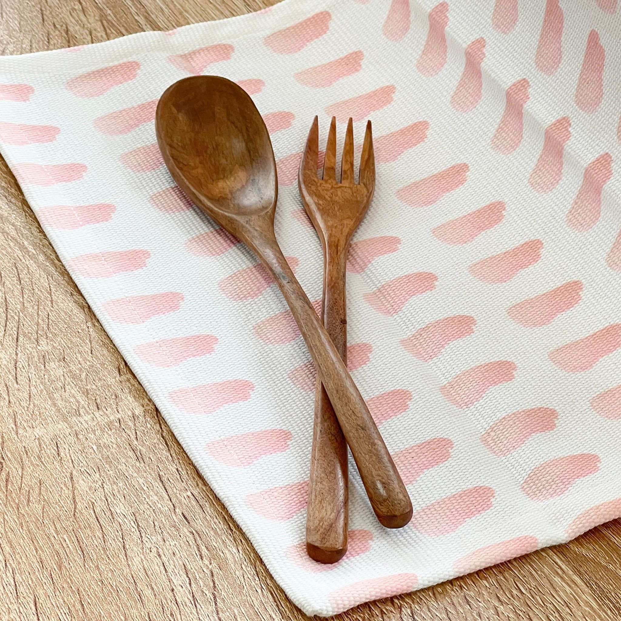  Bộ 2 món thìa dĩa gỗ trám tự nhiên L22,5 MOCCASIN -2002679 