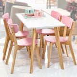  AALBORG Ghế ăn Gỗ cao su/plywood Tự nhiên/hồng D50.5xW49.5xH80 