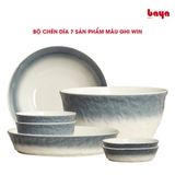  Bộ chén dĩa 7 sản phẩm màu xanh Ghi WIN 