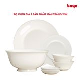  Bộ chén dĩa 7 sản phẩm màu trắng WIN 