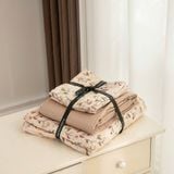  Set ga gối 3 món cotton lụa họa tiết hoa 