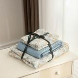  Set ga gối 3 món cotton lụa họa tiết hoa 