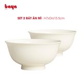  Set 2 bát ăn mì sứ trắng WIN H7xDia15.5 