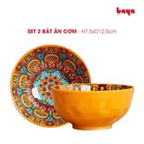  Set 2 Bát ăn cơm hoạ tiết WIN 7.5x12.5cm 