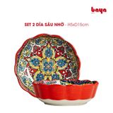  Set 2 Đĩa sâu nhỡ hoạ tiết WIN 5x15cm 