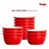  Set 10 Bát cơm nhiều màu tươi sáng WIN 6x11cm 