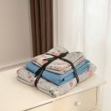  Set ga gối 3 món cotton lụa họa tiết hoa 