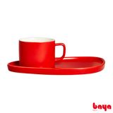  Ly sứ kèm đĩa nhiều màu WIN 10x8x6cm [ Màu ngẫu nhiên ] 