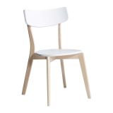 AALBORG Ghế ăn Gỗ cao su/plywood Tự nhiên/trắng D50.5xW49.5xH80 