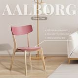  AALBORG Ghế ăn Gỗ cao su/plywood Tự nhiên/hồng D50.5xW49.5xH80 