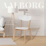  AALBORG Ghế ăn Gỗ cao su/plywood Tự nhiên/trắng D50.5xW49.5xH80 