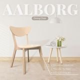  AALBORG Ghế ăn Gỗ cao su/plywood Tự nhiên D50.5xW49.5xH80 