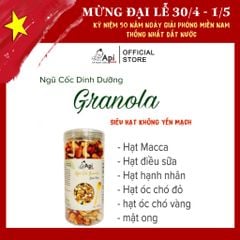 Ngũ Cốc Granola KHÔNG YẾN MẠCH NƯỚNG MẬT - 20 HẠT MACCA (Macca, Hạnh Nhân, Óc Chó Vàng, Óc Chó Đỏ, Hạt Điều)