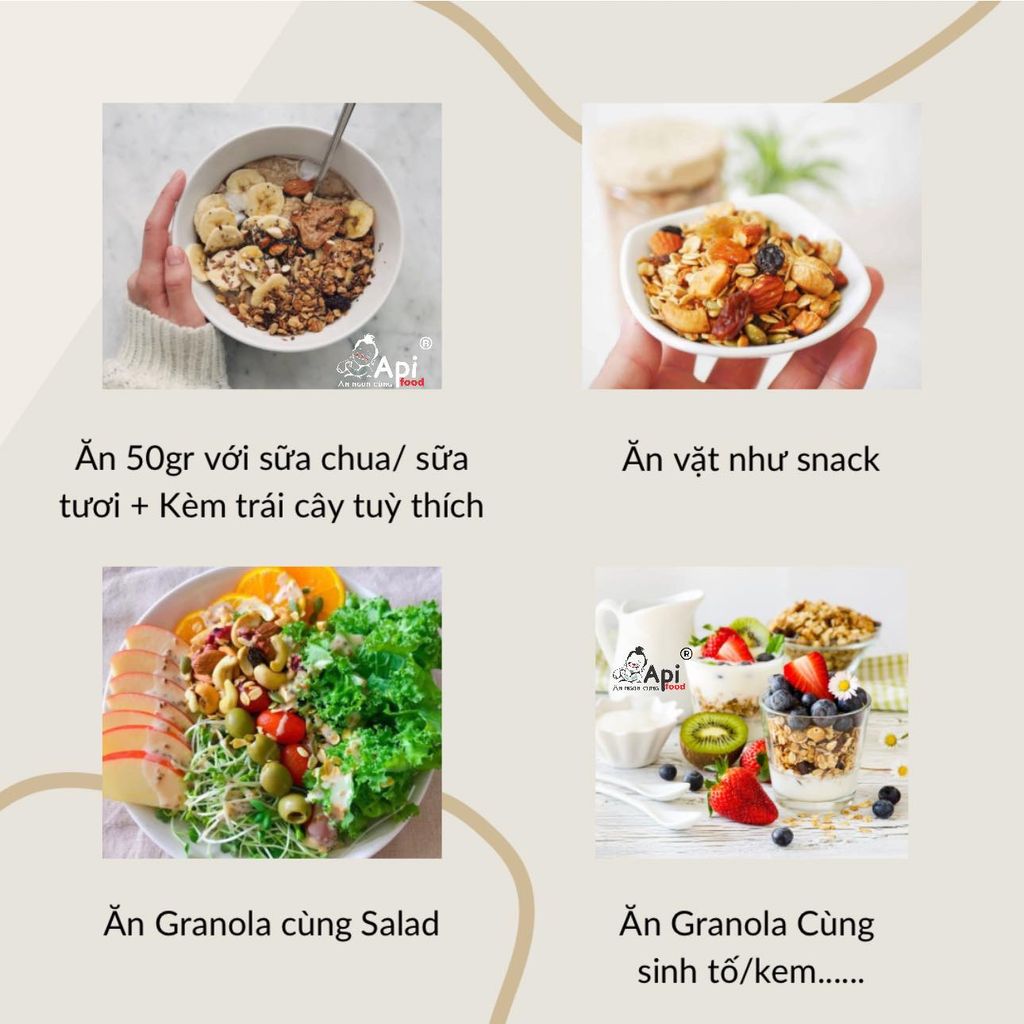 [ VỊ TRUYỀN THỐNG ] Ngũ Cốc Dinh Dưỡng Ăn Liền Granola 30% Yến Mạch - Ăn Vặt Api Food
