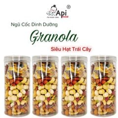 [ COMBO 3 TẶNG 1 ] Ngũ Cốc Granola KHÔNG YẾN MẠCH - CÓ MACCA - NHO & XOÀI (Macca, Hạnh Nhân, Óc Chó Vàng, Óc Chó Đỏ, Hạt Điều rang muối, Hạt Bí, Nho Khô, Xoài Sấy)