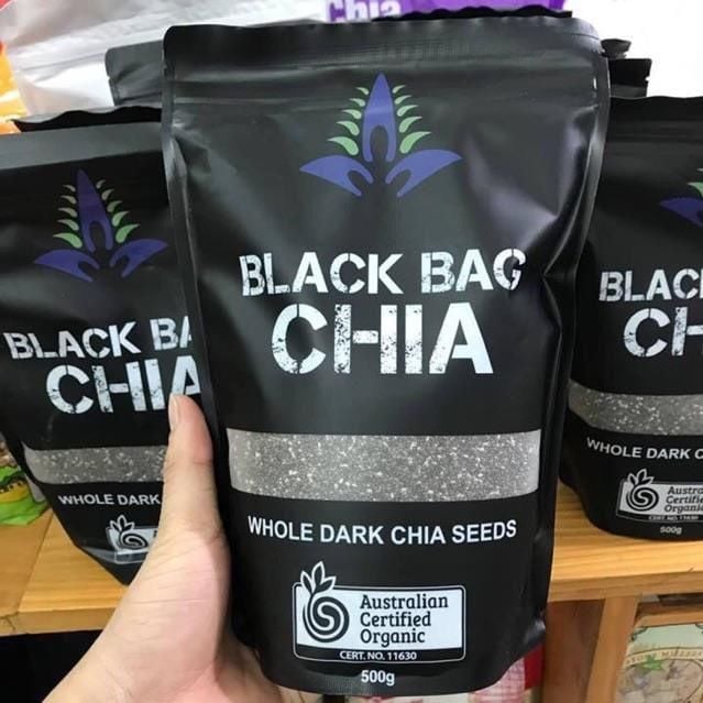 Hạt Chia Đen Hữu Cơ Black Bag 500gr, Hạt Dinh Dưỡng Organic, Bổ Sung Chất Xơ, Vitamin