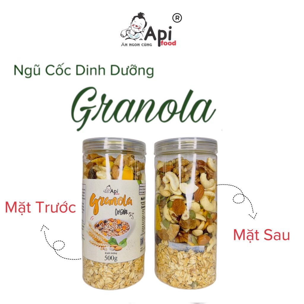 [ VỊ TRUYỀN THỐNG ] Ngũ Cốc Dinh Dưỡng Ăn Liền Granola 30% Yến Mạch - Ăn Vặt Api Food