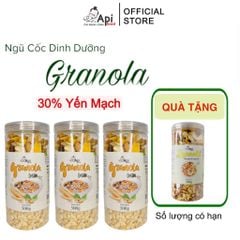 [ COMBO 3 TẶNG 1 ] Ngũ Cốc Granola Ăn Liền 30% Yến Mạch Api Food - Hổ Trợ Ăn Kiêng, Giảm Cân