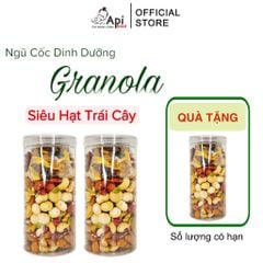 [COMBO 2 TẶNG 1 ] Ngũ Cốc Granola KHÔNG YẾN MẠCH - CÓ 9 HẠT MACCA - NHO & XOÀI (Macca, Hạnh Nhân, Óc Chó Vàng, Óc Chó Đỏ, Hạt Điều Sữa, Hạt Bí, Nho Khô, Xoài Sấy) Food Thức Ăn Hạt Ngũ Cốc