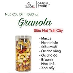 [ COMBO 2 HỘP ] Ngũ Cốc Granola KHÔNG YẾN MẠCH - CÓ MACCA - NHO & XOÀI (Macca, Hạnh Nhân, Óc Chó Vàng, Óc Chó Đỏ, Hạt Điều rang muối, Hạt Bí, Nho Khô, Xoài Sấy)