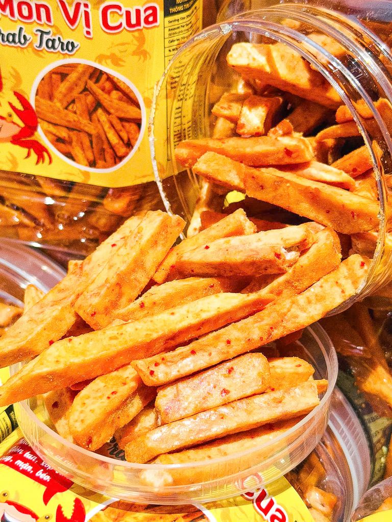 Khoai Môn Sấy Vị Cua – Hộp 500g - Ăn Vặt Api Food