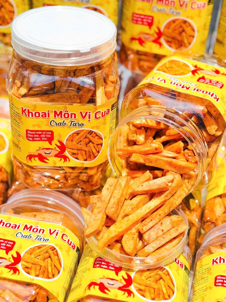 Khoai Môn Sấy Vị Cua – Hộp 500g - Ăn Vặt Api Food