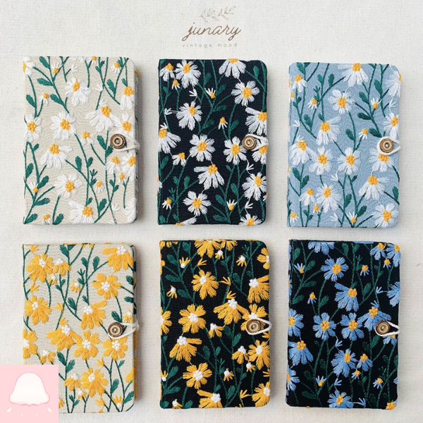  Bullet Journal handmade - Sổ tay A6, bìa vải thêu tay phong cách Vintage 
