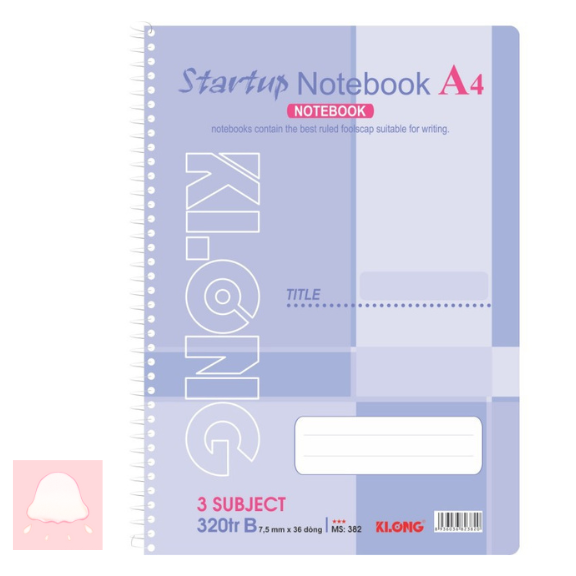  Sổ kẻ ngang lò xo đơn Startup A4 320 trang 