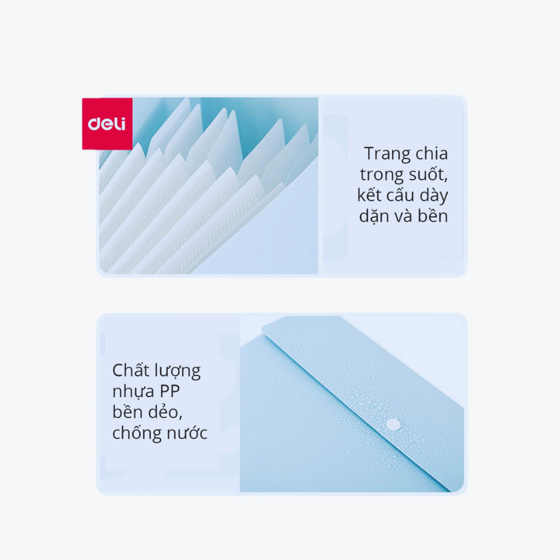  Cặp đựng Tài liệu A4 Deli 8 ngăn 