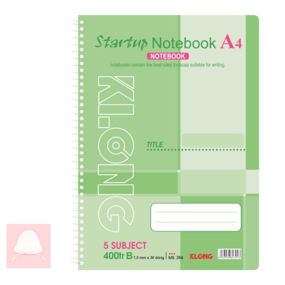  Sổ kẻ ngang lò xo đơn Startup A4 400 trang 