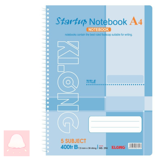  Sổ kẻ ngang lò xo đơn Startup A4 400 trang 