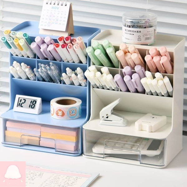  Hộp đựng bút 4 tầng nhiều ngăn DiBee, sức chứa lớn, 5 màu, kệ bút đa năng decor trang trí 