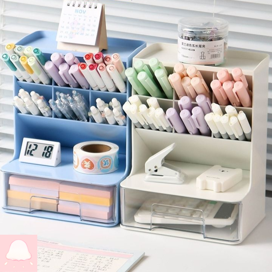  Hộp đựng bút 4 tầng nhiều ngăn DiBee, sức chứa lớn, 5 màu, kệ bút đa năng decor trang trí 