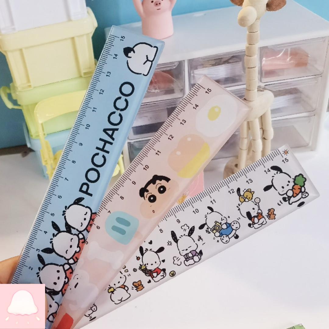  Thước Đo màu Acrylic Họa Tiết Hoạt Hình Shin-chan Dễ Thương Cho Học Sinh 