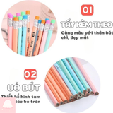 Bút chì HB thân gỗ hình tam giác kèm tẩy 