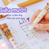  Bút bi bấm 10 màu hình gấu 